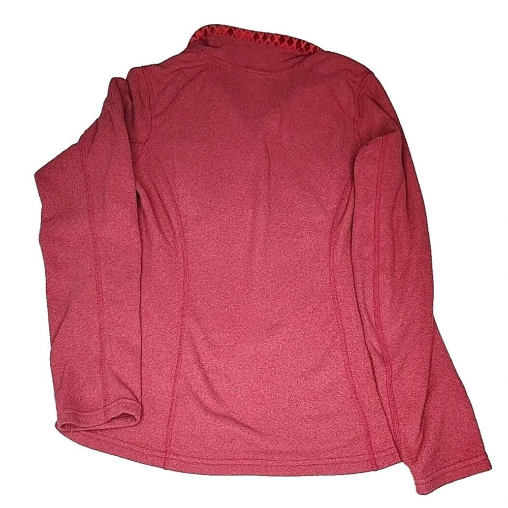 Women's North Face 1/4 Zip ROSE RED Fleece Jacket  pullover Aztec Collar Small